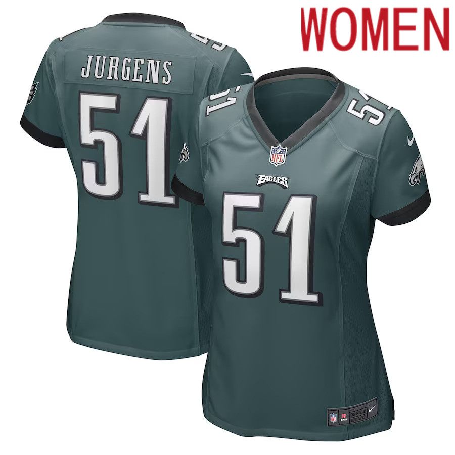 Women Philadelphia Eagles #51 Cam Jurgens Nike Midnight Green Game Player NFL Jersey->women nfl jersey->Women Jersey